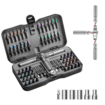 Precision 24/40/66in1 Magnetic Ratchet Screwdriver Set Detachable T-Handle Magneticizer Fix Furniture, Electronics & Glasses Apsilon