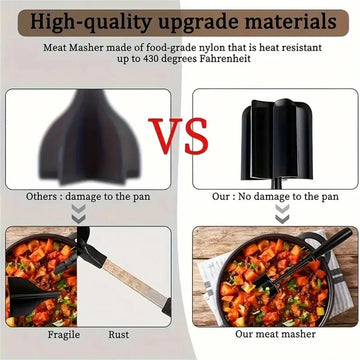 1pc Meat Chopper, Meat Shredder, Heat Resistant Suitable For Hamburger Meat Ground Beef Smasher Apsilon