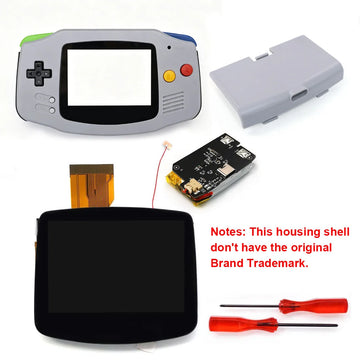 HISPEEDIDO Rechargeable for GBA V5 IPS HD 720x480 Drop-in Screen Kits No Welding Required Desaturation FRM OSD W/Shell Apsilon
