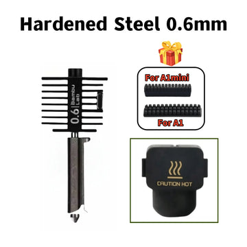 For Bambu lab A1/A1 mini/A2L Hotend Kit Hardened Steel Nozzle 0.2/0.4/0.6/0.8mm nozzle For Bambu lab 3D printer Accessory Apsilon