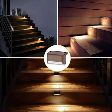 4/8/12Pcs Solar Deck Lights Outdoor Waterproof LED Fence Lights Step Garden Decorate Lamp for Patio Stairs Railing Pathway Apsilon