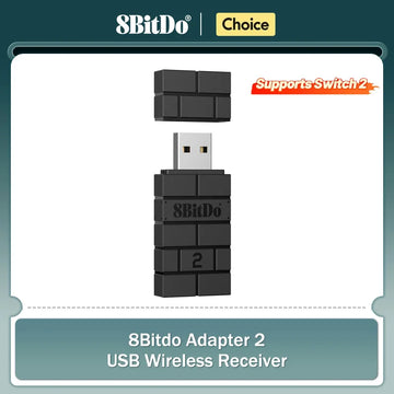 8BitDo USB Wireless Bluetooth Adapter 2 Receiver for Nintendo Switch 1, 2 PS1 Raspberry Pi Mini PS4 Controller for PS5 Handle Apsilon