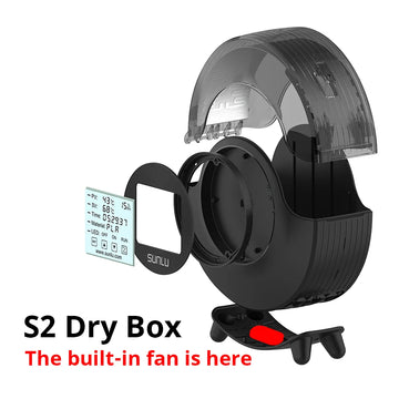 SUNLU S2 Dryer Box With Fan Upgrade 3D Filament Dry Box 82mm MAX70℃ 360° Heating Humidity Display LED Touch Screen Time Setting Apsilon
