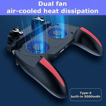 H10 4 Fingers Mobile Phone Game Handle with Radiator Aim Shooting Gamepad Joystick Controller for IOS Android Gaming Accessories Apsilon