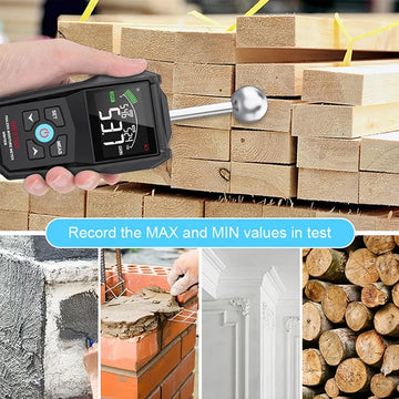 Digital Wood Moisture Meter Hygrometer Non-contact Timber Damp Detector Alarm Non-destructive Humidity Tester Moisture Detector Apsilon