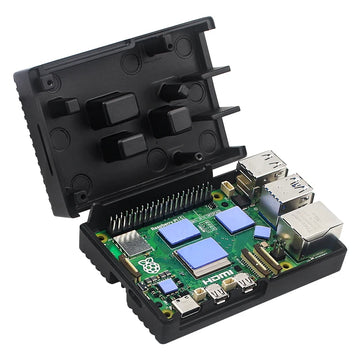 Raspberry Pi 5 Aluminium Alloy Case Metal Shell with Silicone Heatsinks Passive Cooling Enclosure for Raspberry Pi 5 Apsilon