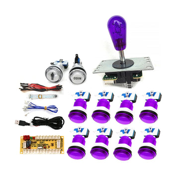 Game Player DIY SANWA Arcade Kit for PC Raspberry Pi with LED Push Button American Style Joystick USB Encoder Cable Mame Pandora Apsilon