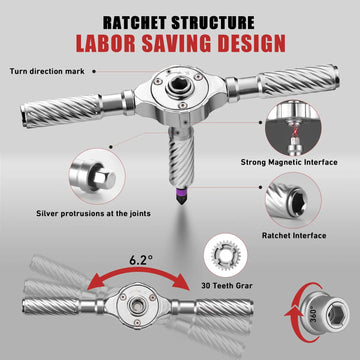 Precision 24/40/66in1 Magnetic Ratchet Screwdriver Set Detachable T-Handle Magneticizer Fix Furniture, Electronics & Glasses Apsilon