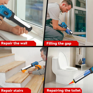 ONEVAN Electric Caulking Gun Cordless Glass Glue Gun Adhesive Glue Sealant With Nozzle Power Tool For Makita 18V Battery Pin Apsilon
