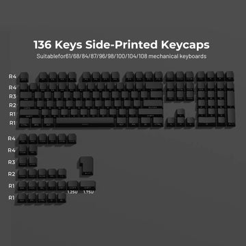 XVX Phantom Gradient Keycaps PBT Top/Side Print Key Caps Double Shot Shine Through Custom Minimalist OEM Russian/Korean Keycap Apsilon