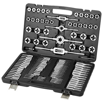 SucceBuy Tap and Die Set 40PCs 60PCs 80PCs 110/116PCs Metric SAE Standard Bearing Steel Taps and Dies Essential Threading Tool Apsilon