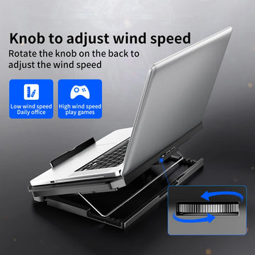 Q100 17inch Gaming Laptop Cooler Fan Led Screen Two USB Port 2600RPM Laptop Cooling Pad Notebook Stand For Laptop fan cooler Apsilon