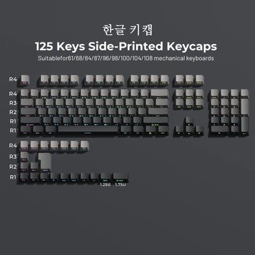 XVX Phantom Gradient Keycaps PBT Top/Side Print Key Caps Double Shot Shine Through Custom Minimalist OEM Russian/Korean Keycap Apsilon