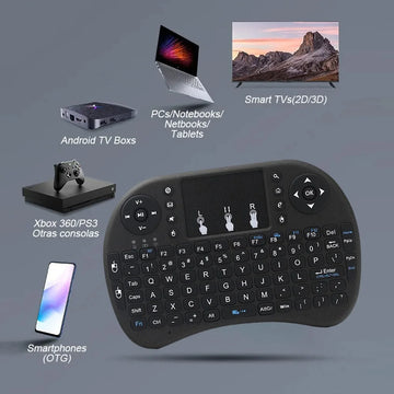 MRSVI I8 2.4G Mini Wireless Keyboard Classic Black Air Mouse Remote Control Touchpad for Android TV Box PC Smart TV Apsilon
