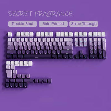 135 Keys Gradient Green Shine Through Keycaps Side Printed PBT Double Shot Keycaps OEM Profile for MX Switches Gaming Keyboards Apsilon