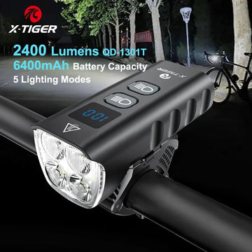 X-TIGER Bike Light Set Powerful USB Rechargeable Bright 10000mAh Bicycle Front Lights IPX5 Waterproof Front Lamp Cycling Apsilon