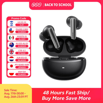 QCY MeloBuds N70 Adaptive ANC Wireless Earbuds Bluetooth 6.0 LDAC Hi-Res Audio 6 Mics Wireless Charging Earphones 50Hrs IPX5 Apsilon