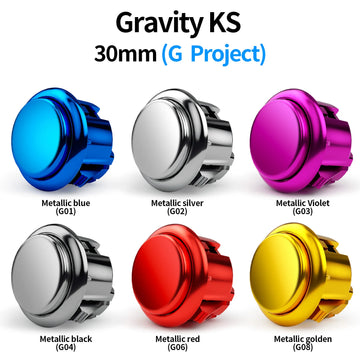 QANBA Gravity KS Arcade buttons metallic color 30mm Mechanical Pushbutton switch Plated buttons DIY Parts (8 Pcs） Apsilon