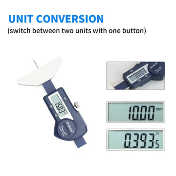 SHAHE Digital Depth Gauge 0-25mm/0-50 mm Tread Depth Gauge For Car Tire Digital Depth Calipers Measuring Tools Apsilon