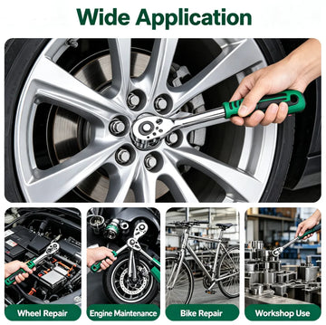 HTMCK 72 Drive Socket Set 1/4"-3/8"-1/2", Ratchet Wrench Sockets Compact Sockets for Car Repair Mechanic Tool for Auto Repair Apsilon