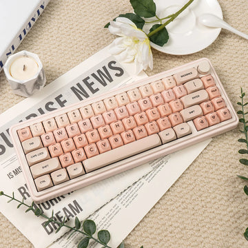 132 Keys Liquid Foundation keycaps HOA Profile PBT+PC Round Pink Cute Keycap Sets for MX Mechanical Keyboard Keycaps Apsilon
