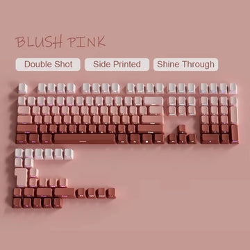 135 Keys Gradient Green Shine Through Keycaps Side Printed PBT Double Shot Keycaps OEM Profile for MX Switches Gaming Keyboards Apsilon