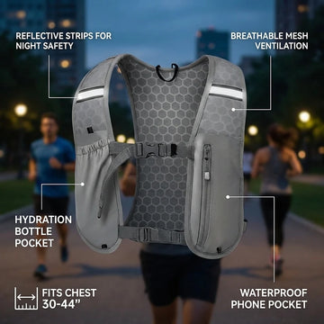 New Running Water Bottle Storage Vest Lightweight Running Vest Reflective Hydration Water Chest Pack With Phone Holder Apsilon