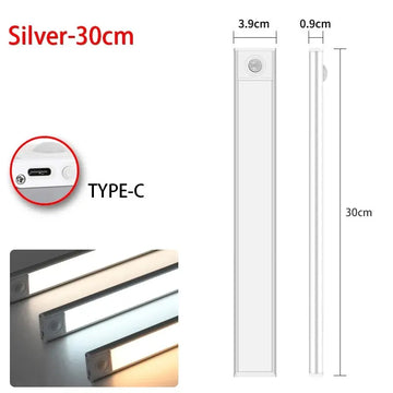 LED Motion Sensor Light Night Light Wireless USB Under Cabinet Light For Kitchen Cabinet Bedroom Wardrobe Sensor Indoor Lighting Apsilon