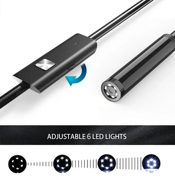 7.0MM TYPE-C Endoscope Camera IP67 Waterproof 6 LEDs Adjustable USB Android Flexible Inspection Borescope Cameras for Phone PC Apsilon