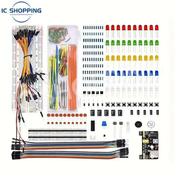 830Pcs DIY Electronics Starter Kit – For Arduino UNO R3, Includes Breadboard, Tie-points, and Electronic Components Apsilon