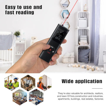 Construction Laser Measuring Tool 40M/60M Portable Rangefinder USB Rechargeable For Indoor/Outdoor Surveying & Interior Design Apsilon