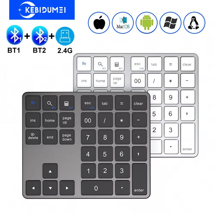 Dual Mode Numeric Keypad 2.4G Wireless Keyboard Dual Bluetooth Keyboard Digital Keyboard 300mAh Battery Rechargeable Numpad