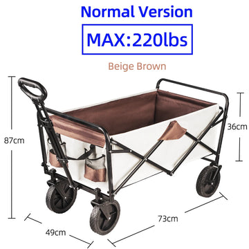 Large Weight Capacity Heavy Duty Wagon Cart Folding Wagon for Outdoor Garden Beach wagon Camping Equipment with Cup Holders Apsilon