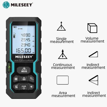 MILESEEY S6 Laser Tape Measure 40M 60M 80M 100M Laser Rangefinder IP54 Electronic Ruler Useful Measurement Tool Apsilon
