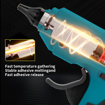 NEWBENY 280°C Electric Hot Melt Glue Gun 11MM 10pcs Glue Sticks Portable Rechargeable DIY Repair Tool For Makita Battery Pin Apsilon