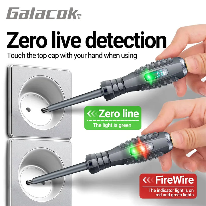 Multifunctional Electrician Test Screwdriver AC Non-contact Induction Test Pen Voltage Tester 70-600V Red Green Induction Lights Apsilon