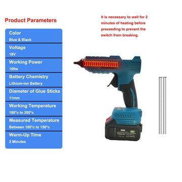 WOYOFADA Electric Hot Melt Glue Gun for Makita 18V Battery Cordless Electric Glue Grab 11mm Glue Stick Hot Melt Welding Air Gun Apsilon