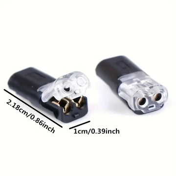 20/50/100 Pack of H2 2-Pin Pluggable Wire Connectors, Nylon Insulated Copper Quick-Connect Terminal Blocks, Suitable for Low-Voltage Cables, No Power Mode Required, No Electronic Components Apsilon