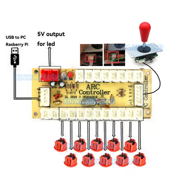 Copy SANWA Game Machine Arcade Console DIY Kit 8 Way Joystick Push Buttons For PC Raspberry Pi Zero Delay USB Board Controller Apsilon