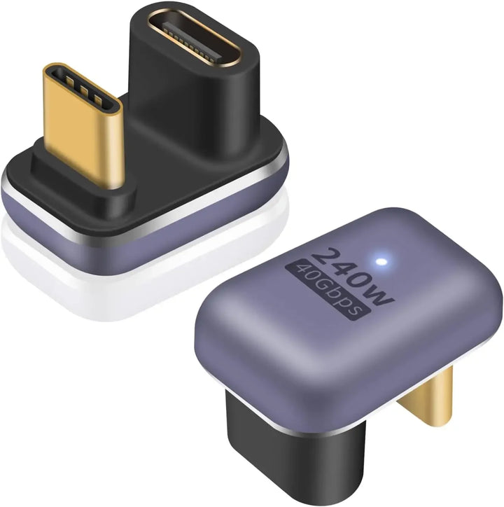 240W U Shape USB C Adapter 40Gbps USB C 180 Degree Angled USB C Extender Connector Support 8k Video Audio Display Accessories Apsilon
