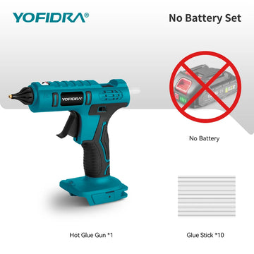 YOFIDRA 100W 260° Hot Glue Gun  Electric Mini Glue Guns Repair Power Tool With 10pcs 11MM Glue Sticks For Makita Battery Pin Apsilon