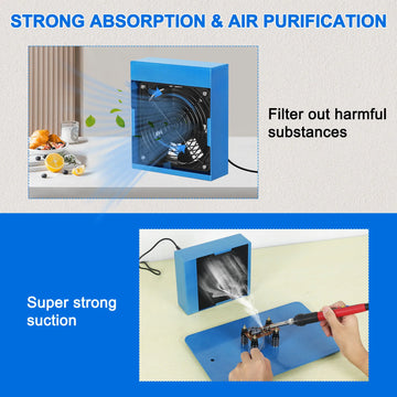 Toolour Solder Fume Extractor Smoke Absorber Remover 12V Soldering Fan DIY Working Fan Fume Extractor for Soldering Repairing Apsilon