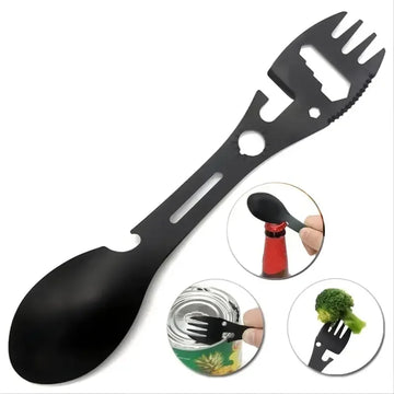 Outdoor Fork Spoon Versatile Outdoor Camping Tool Lightweight Fork Spoon Bottle Opener for Survival Tactical Utility for Easy Apsilon