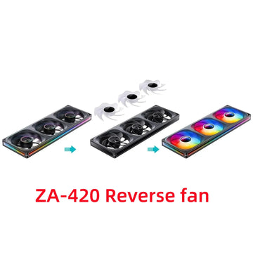 Jonsbo ZA-420/140 Computer Case Fan DIY Exchange 2 Sets Fan Blades  5V ARGB 140mm PWM Reverse Combination Cooling Fan Apsilon