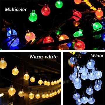 Solar String Lights Outdoor Crystal Fairy Light Chritmas Garland 8 Modes Waterproof Patio Light for Garden Party Decor Apsilon