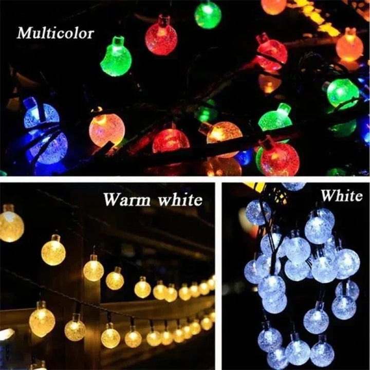 Solar String Lights Outdoor Crystal Fairy Light Chritmas Garland 8 Modes Waterproof Patio Light for Garden Party Decor Apsilon