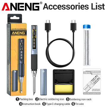 ANENG SL108 96W PD QC Digital Soldering Iron Kit Adjustable Temperature Fast Heat Portable Smart Tool for Electronic Repair Apsilon