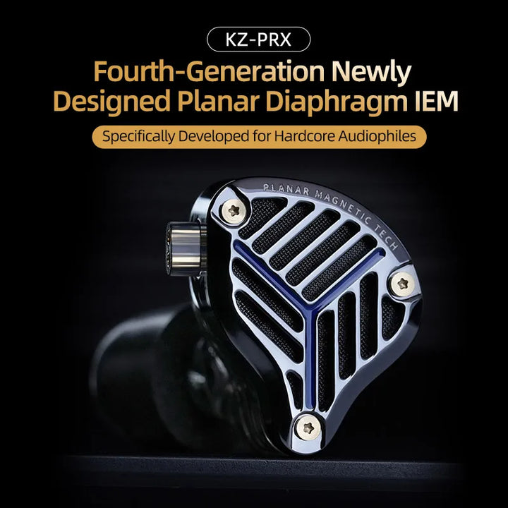 KZ PRX Fourth-Generation Planar Diaphragm Earphones HiFi Music Earbuds Sport Monitor Headset with High-Purity Silver-Plated Cabl