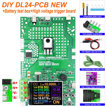 DIY 1000W 25A 4-Wire DC Electronic Load Kit Lithium 18650 Battery Capacity Analyzer Tester with Discharge Monitor PCB Board Apsilon