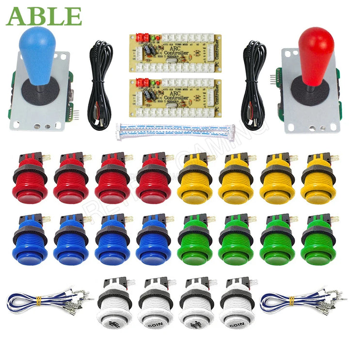 Arcade 2 Player Zero Delay Kit Mando Arcade Usb Encoder To Pc Rasberry Pi Happ Push Button Joystick Usb Arcade Cabinet Apsilon